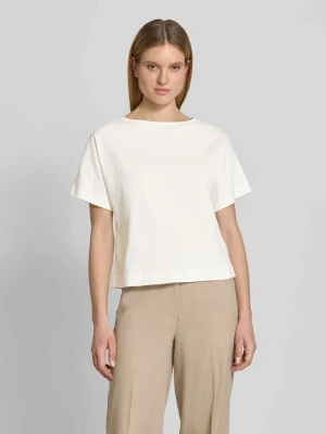 t-shirt z fakturowanym wzorem i dekoltem w łódkę Zero