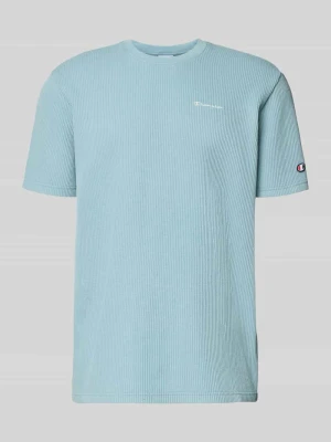t-shirt z fakturowanym wzorem i haftami z logo Champion
