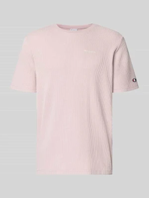 t-shirt z fakturowanym wzorem i haftami z logo Champion