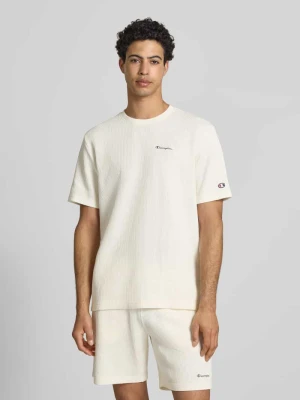 t-shirt z fakturowanym wzorem i haftami z logo Champion