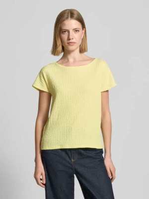 t-shirt z fakturowanym wzorem i okrągłym dekoltem Betty Barclay Neonowy żółty