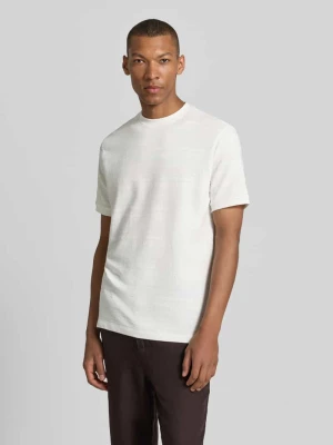 t-shirt z fakturowanym wzorem i okrągłym dekoltem Guess