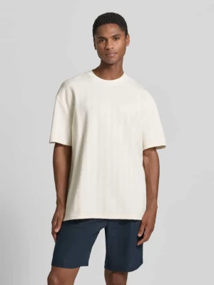 t-shirt z fakturowanym wzorem i okrągłym dekoltem Les Deux