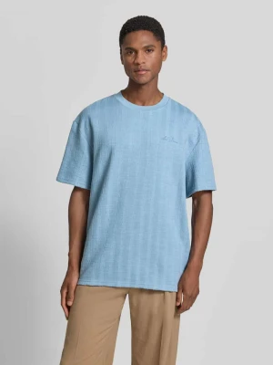 t-shirt z fakturowanym wzorem i okrągłym dekoltem Les Deux