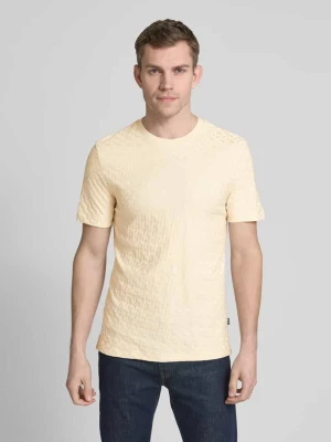 T-shirt z fakturowanym wzorem model ‘Thompson’ Boss Złamany biały