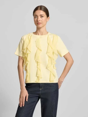 t-shirt z falbanami i okrągłym dekoltem Christian Berg Woman