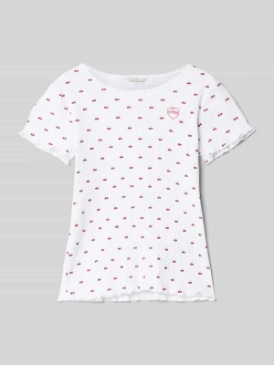 T-shirt z falistym dołem Guess