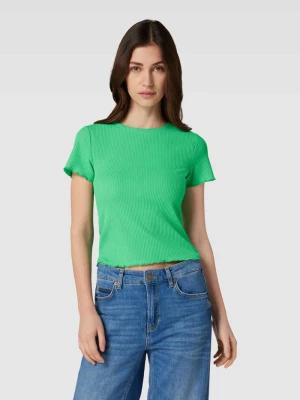 T-shirt z falistym dołem model ‘EMMA’ Vero Moda