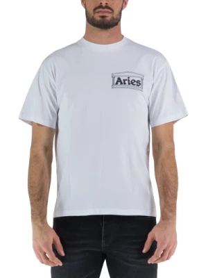T-shirt z Graficznym Nadrukiem Aries