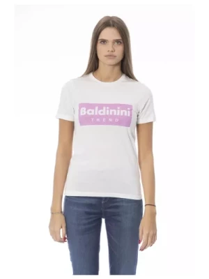 T-shirt z Graficznym Nadrukiem Baldinini