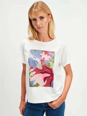 T-shirt z grafiką TOP SECRET Biały