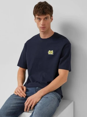 T-shirt z grubego dżerseju o nowoczesnym kroju z grafiką uczelnianą s.Oliver niebieski