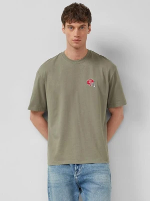 T-shirt z grubego dżerseju o nowoczesnym kroju z grafiką uczelnianą s.Oliver oliwkowy