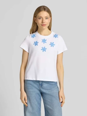 t-shirt z haftami i perłami Rich & Royal