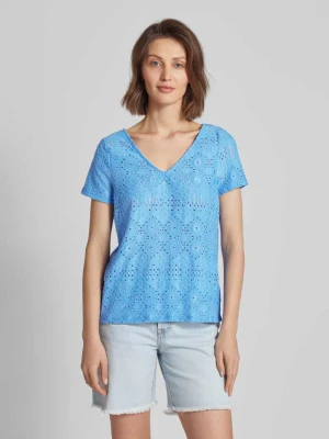 T-shirt z haftem angielskim model ‘FEODORA’ Object