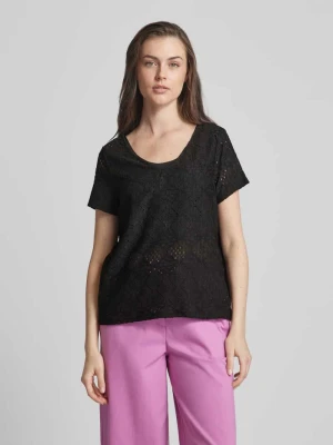 T-shirt z haftem angielskim model ‘FEODORA’ Object