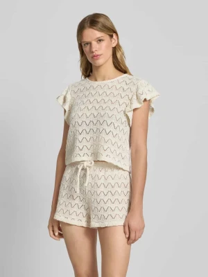 T-shirt z haftem angielskim model ‘Isadora’ Gina Tricot