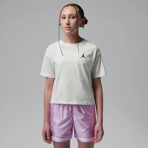 T-shirt z haftem dla małych dzieci Jordan Brooklyn Essentials - Brązowy