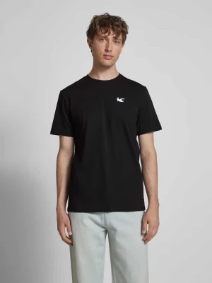 T-shirt z haftem i okrągłym dekoltem Dedicated