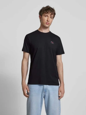 T-shirt z haftem i okrągłym dekoltem Dedicated