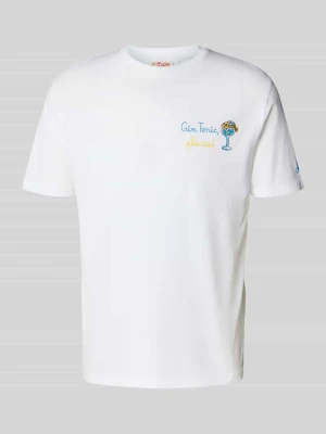 T-shirt z haftem i okrągłym dekoltem MC2 Saint Barth