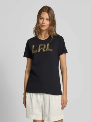 T-shirt z haftem i okrągłym dekoltem model ‘KATLIN’ Lauren Ralph Lauren