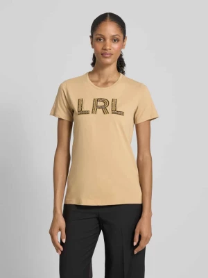 T-shirt z haftem i okrągłym dekoltem model ‘KATLIN’ Lauren Ralph Lauren