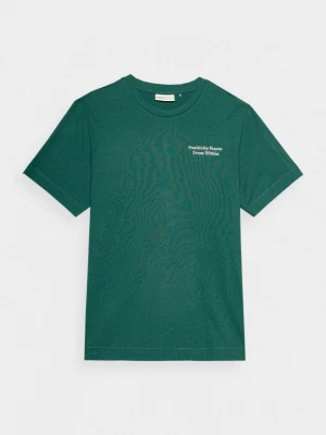 T-shirt z haftem męski - zielony OUTHORN