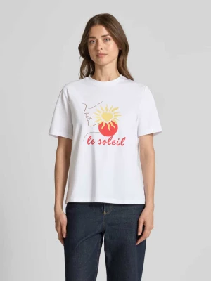 t-shirt z haftem model 'NORA' Vila Biały
