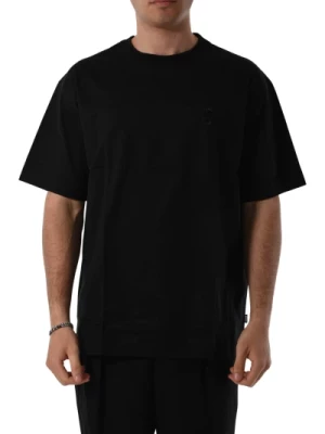 T-shirt z haftowanym logo z bawełny oversize Hugo Boss