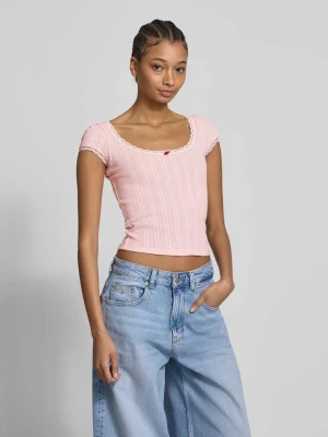 T-shirt z imitacji dzianiny model ‘POINTELLE’ Tommy Jeans