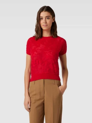 T-shirt z imitacji dzianiny z fakturowanym wzorem Max Mara Studio