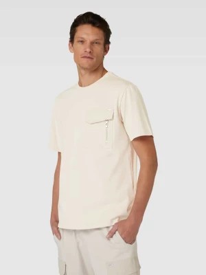 T-shirt z kieszenią na piersi i detalem z logo Antony Morato