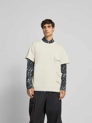 T-shirt z kieszenią z patką MM6 Maison Margiela Złamany biały