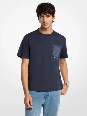 Zdjęcie produktu T-shirt z kieszonką i charakterystycznym logo Michael Kors PÓŁNOC (Niebieski)