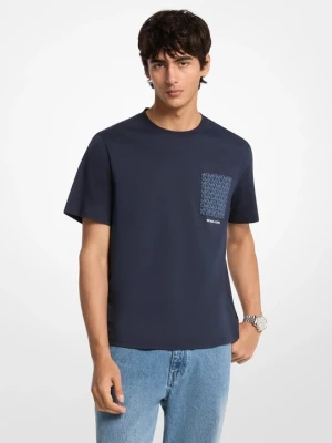 T-shirt z kieszonką i charakterystycznym logo Michael Kors PÓŁNOC (Niebieski)