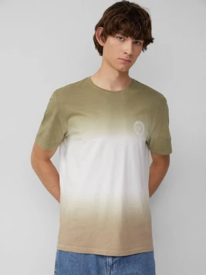 T-shirt z kolorowym gradientem i nadrukiem z przodu QS