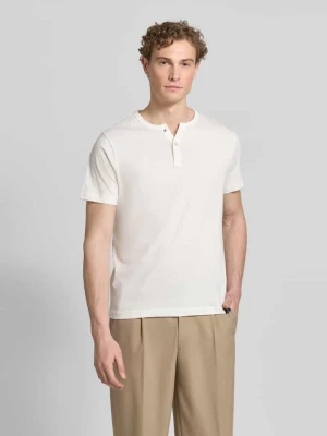 t-shirt z krótką listwą guzikową Lerros