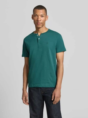 t-shirt z krótką listwą guzikową Lerros