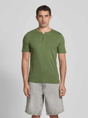 T-shirt z krótką listwą guzikową MCNEAL