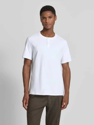 T-shirt z krótką listwą guzikową model 'ENIL' drykorn
