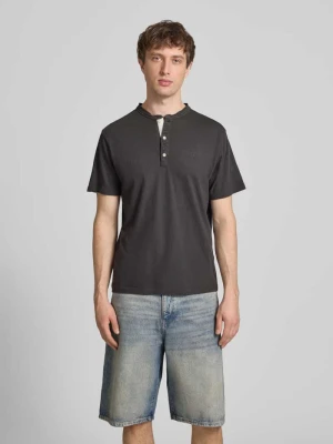 t-shirt z krótką listwą guzikową Superdry