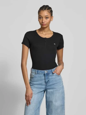 Zdjęcie produktu T-shirt z krótką listwą guzikową Tommy Jeans