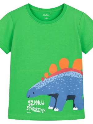 T-shirt z krótkim rękawem dla chłopca, z dinozaurem, zielony 3-8 lat Endo