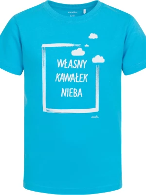 T-shirt z krótkim rękawem dla chłopca, z napisem własny kawałek nieba, niebieski, 2-8 lat Endo