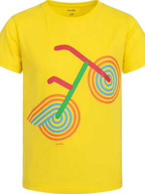 T-shirt z krótkim rękawem dla chłopca, z rowerem, zółty 3-8 lat Endo