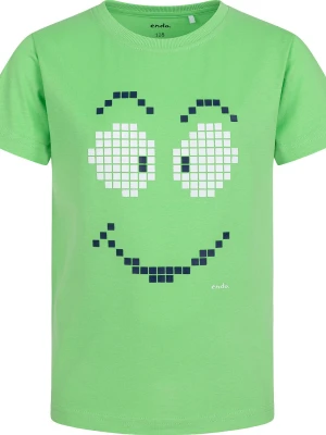 T-shirt z krótkim rękawem dla chłopca, z uśmiechem, zielony 3-8 lat Endo