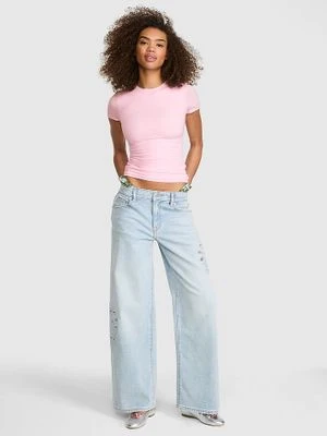 PINK T-shirt z krótkim rękawem PINK Base Stretch Victoria's Secret