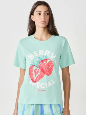 T-shirt z krótkim rękawem z bawełny "Berry Special" Etam