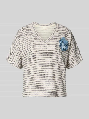 T-shirt z kwiatową aplikacją milano italy